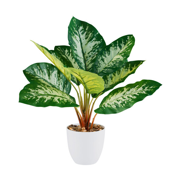 Künstl. Dieffenbachia/Philodendron im Melamintopf, 2er Set