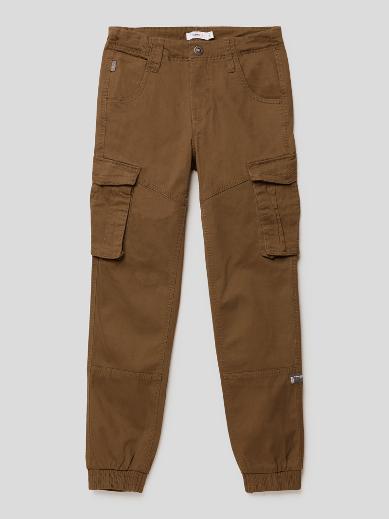 Cargohose mit Label-Detail Modell 'Bango' in khaki