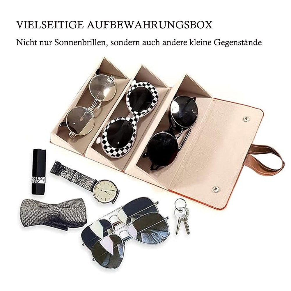 Tian Dee Brillenetui Brillen Aufbewahrungsbox, Sonnenbrillen Aufbewahrungsbox für 3 Brillen