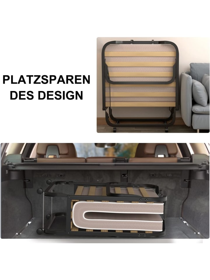 COSTWAY Gästebett 80x200cm mit Matratze in Beige günstig kaufen 200 cm