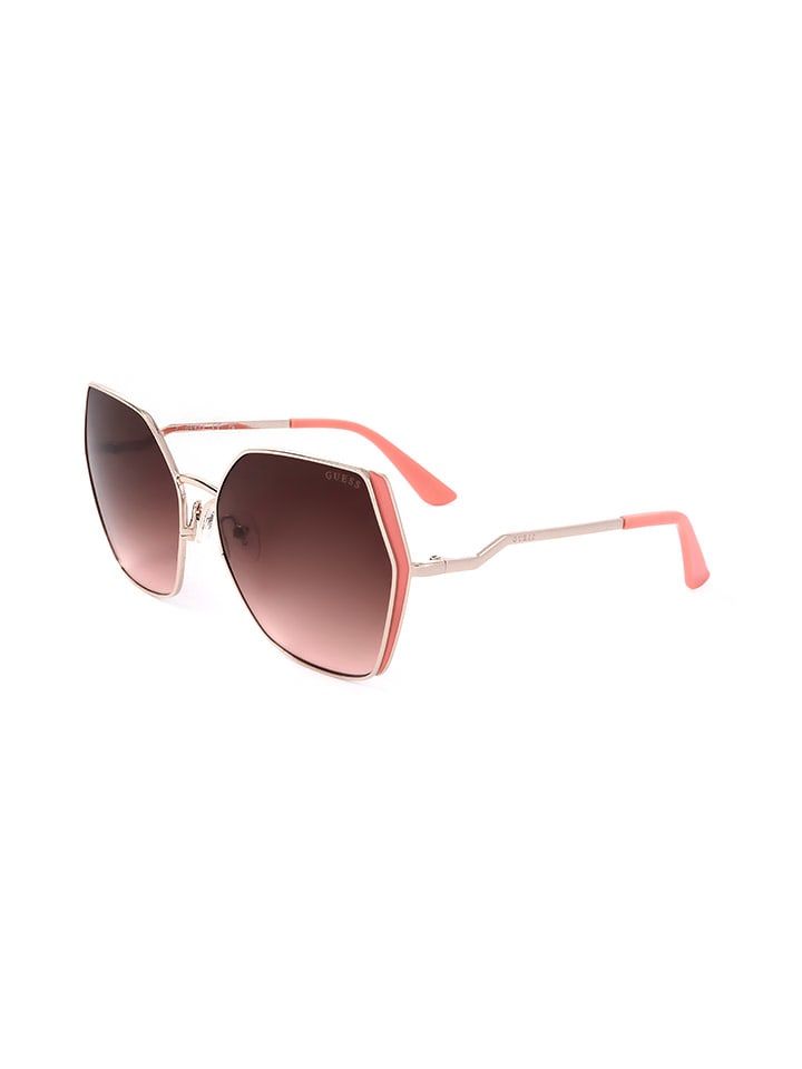 Guess Damen-Sonnenbrille in Silber-Rosa/ Braun günstig kaufen 61