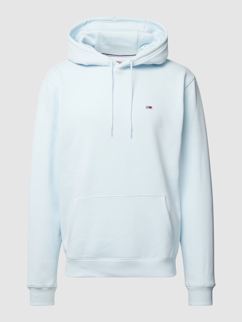 Hoodie mit Label-Stitching in hellblau