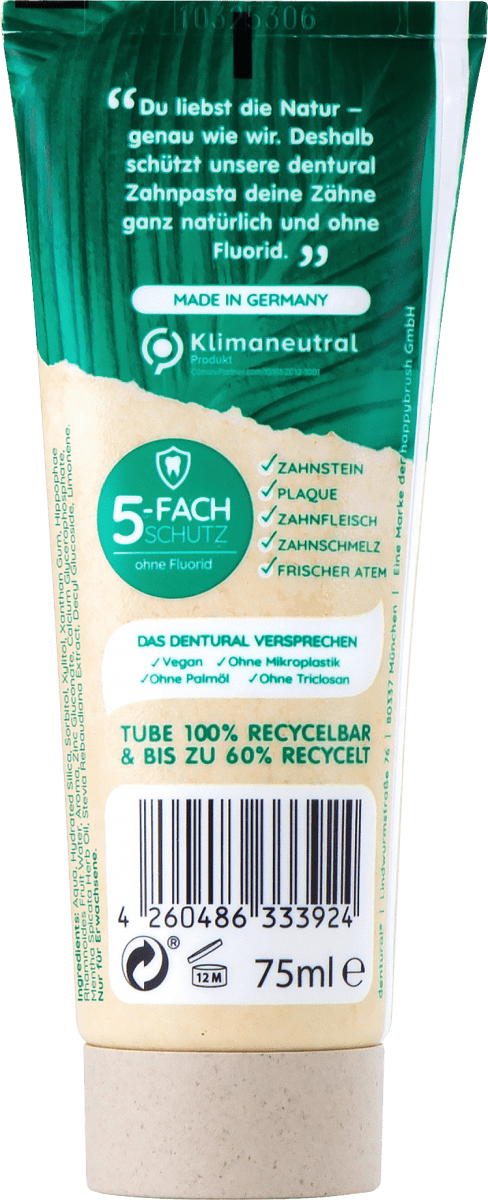 Zahnpasta Natural fluoridfrei, 75 ml
