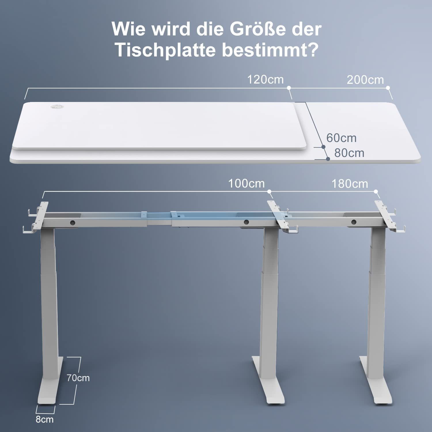 HOMALL Tischgestell Höhenverstellbarer Schreibtisch Elektrisch Tisch 2 Motoren