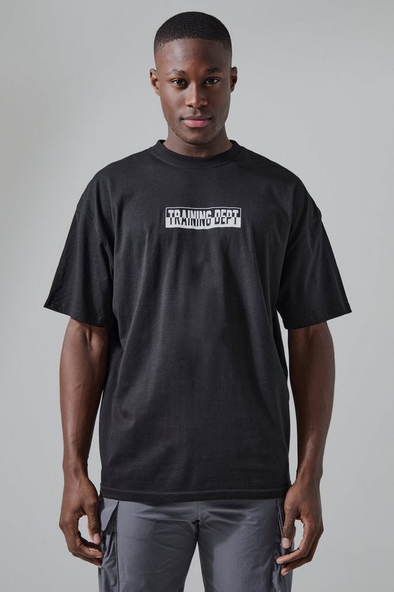 Active Training Dept Two Tone Print Oversized Tshirt
