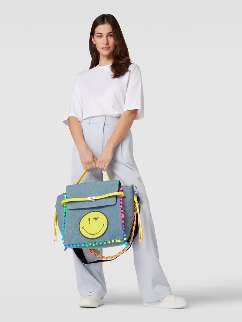 Tote Bag mit Zierbesatz in jeans
