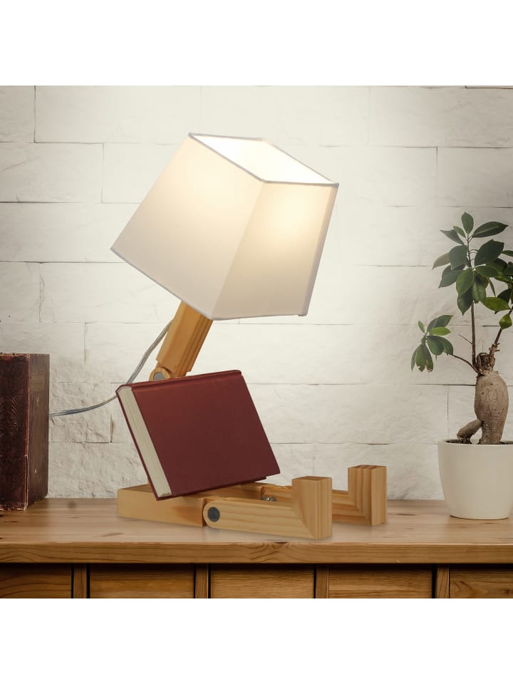 relaxdays Tischlampe Roboter in Natur - (B)18 x (H)42 x (T)32 cm günstig kaufen onesize