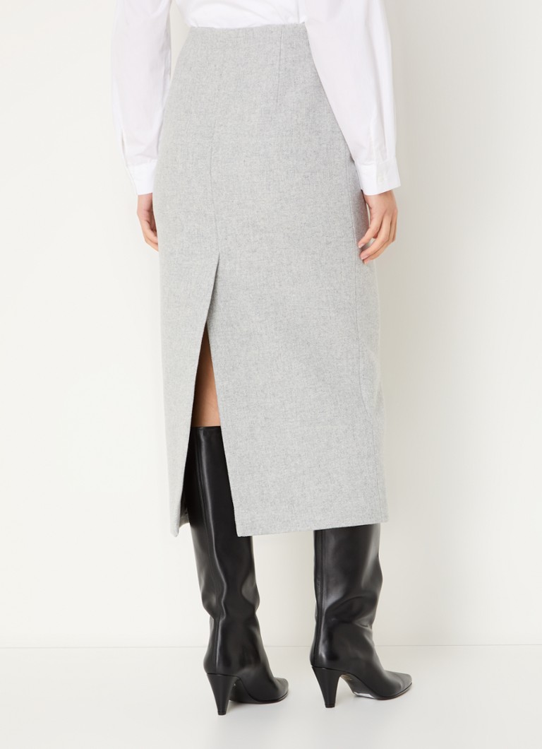 Claudie Pierlot Sivienne gonna midi a tubino in misto lana con spacco