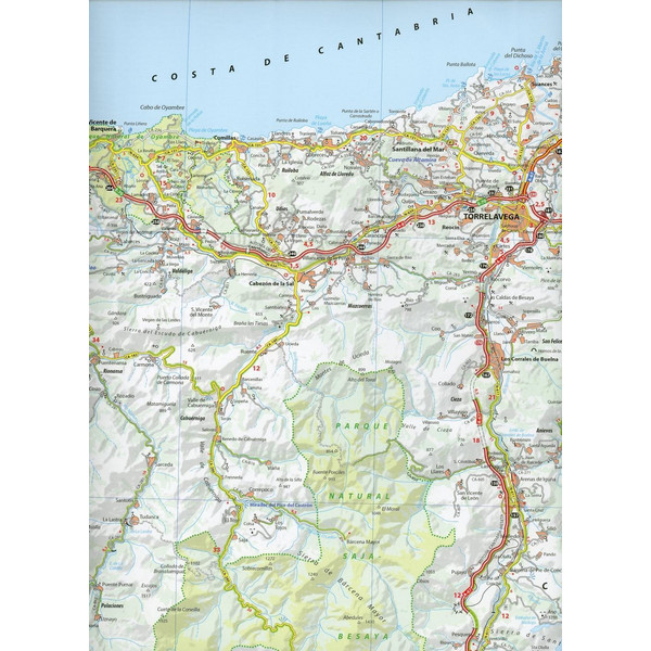 Michelin Costa de Cantabria - Straßenkarte