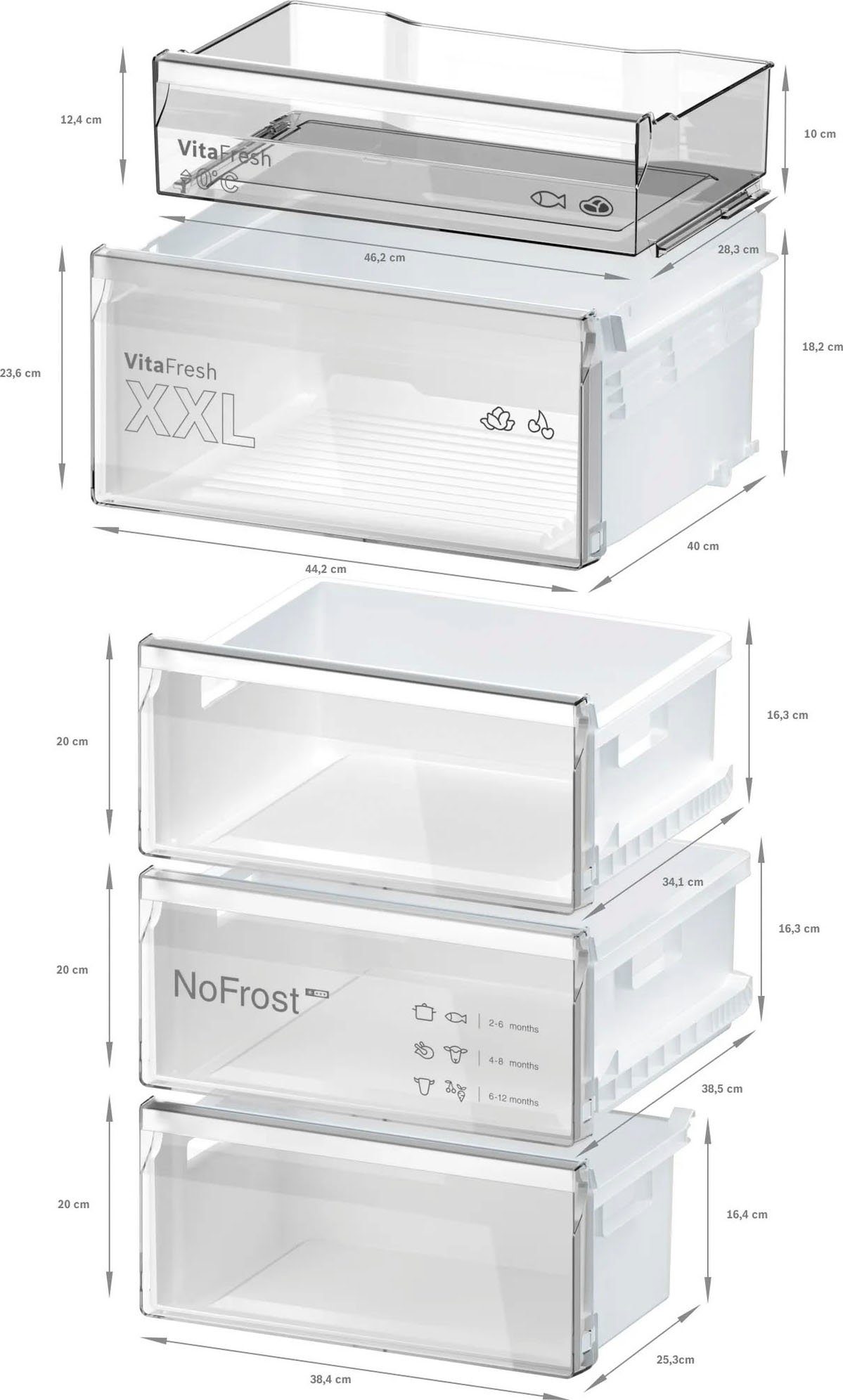 BOSCH Kühl-/Gefrierkombination Serie 4 KGN392LAF, 203 cm hoch, 60 cm breit