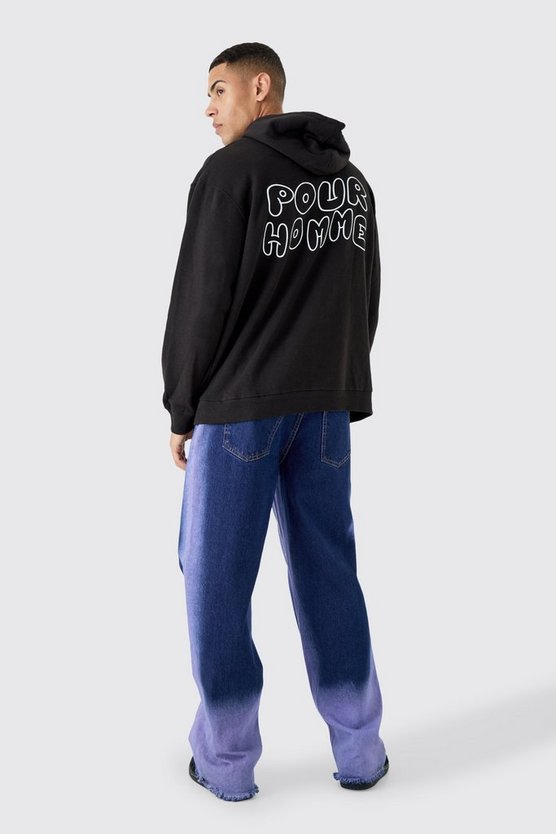 Oversize Hoodie mit Pour Homme Print