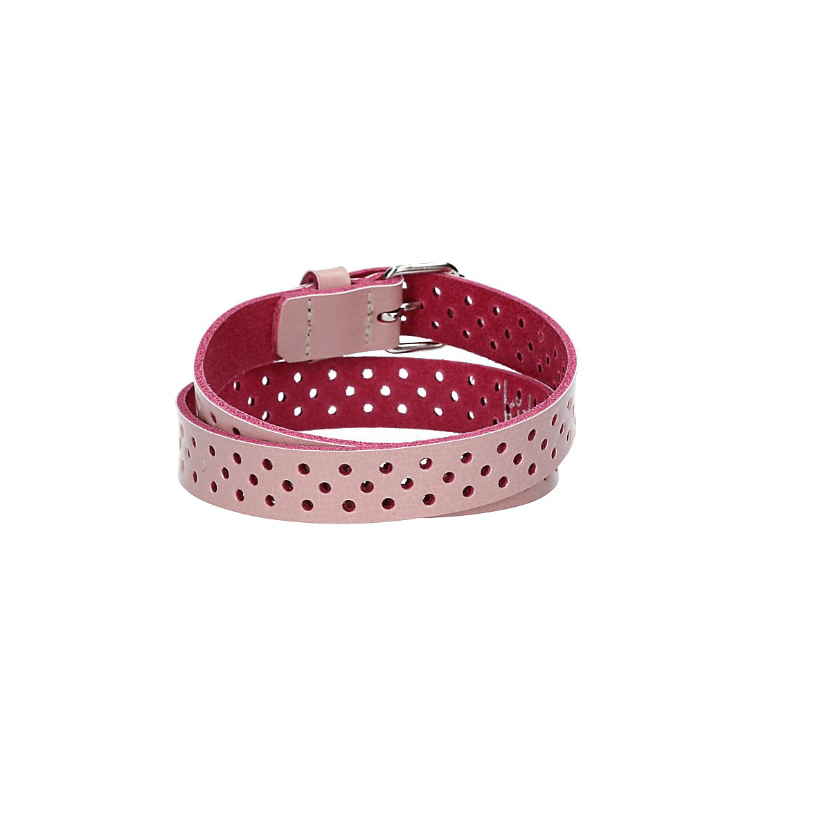 Kindergürtel 20mm in Rosa mit durchgehender Lochung und Rollschließe für Kinder