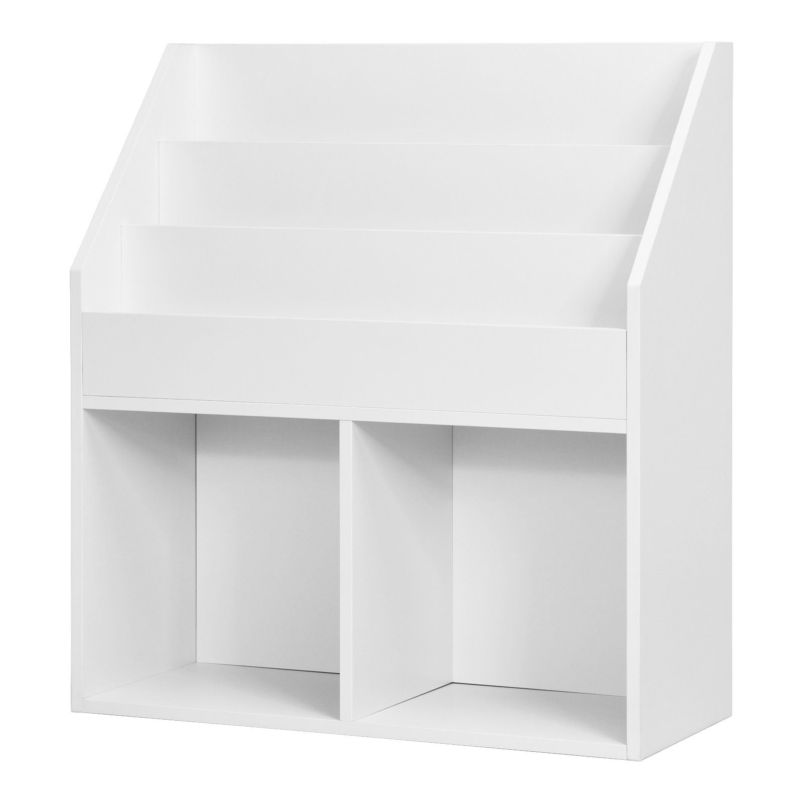 COSTWAY Bücherregal, Kinder, mit Fächern & 2 Ablagen, Holz, 70 x 30 x 80 cm