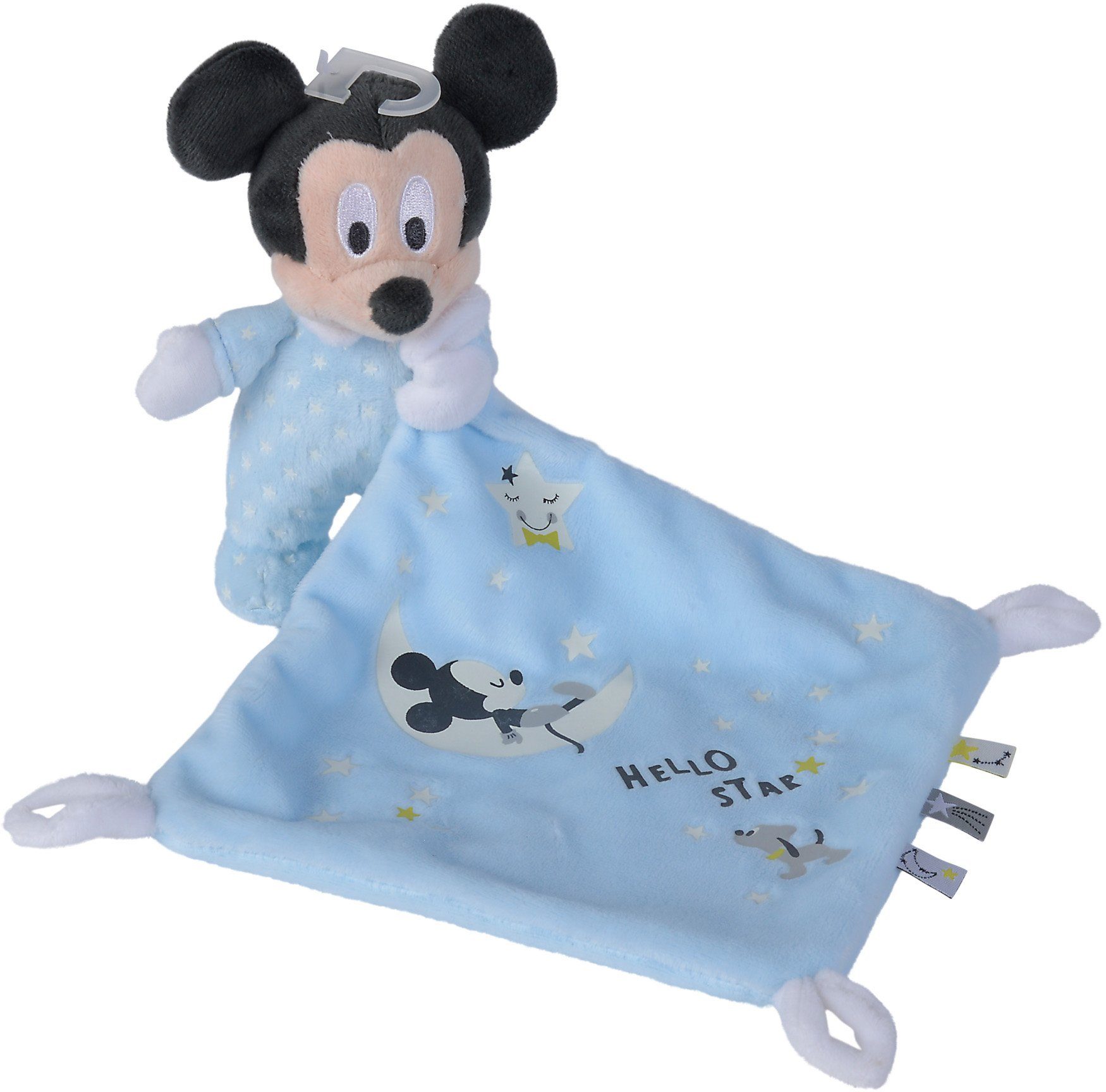 SIMBA Schmusetuch  Mickey Glow in the dark, Starry Night, mit leuchtenden Elementen