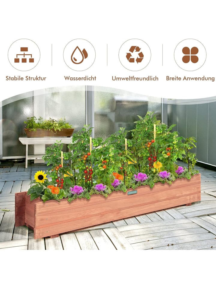 COSTWAY Hochbeet 91,5x18x16cm in Braun günstig kaufen onesize