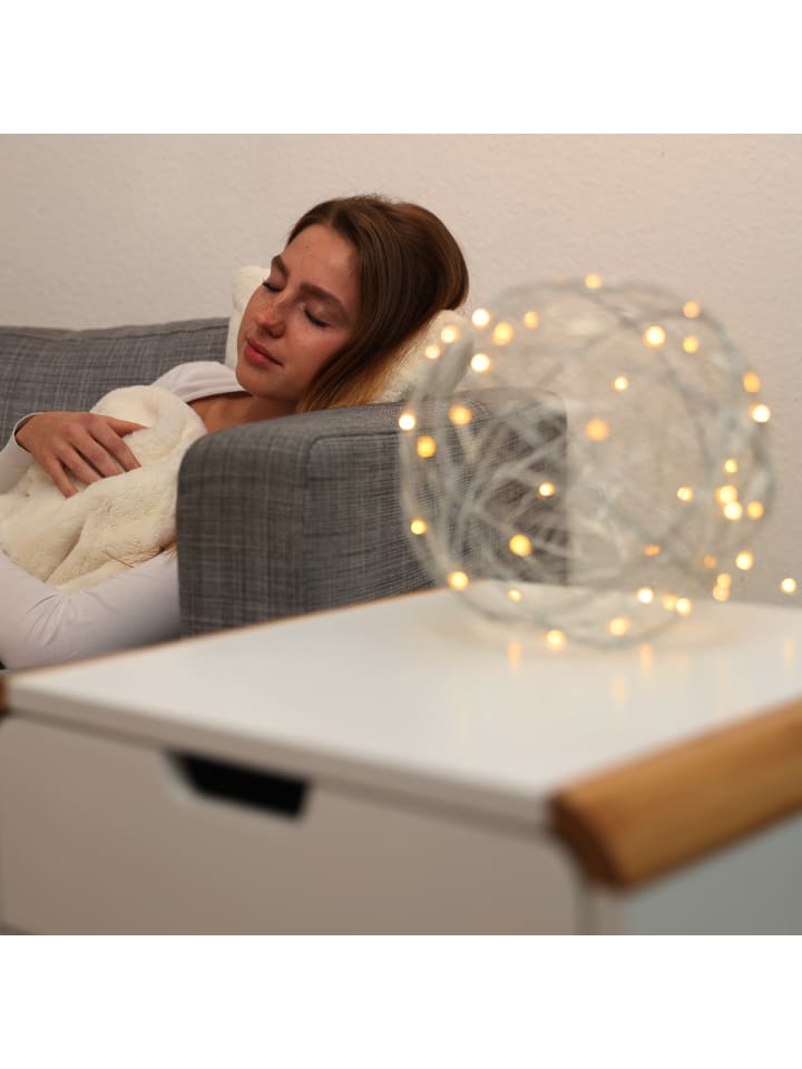 relaxdays 2x LED-Dekokugel in Silber günstig kaufen onesize