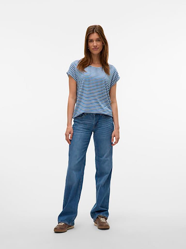 Vero Moda Shirt in Blau/ Weiß günstig kaufen