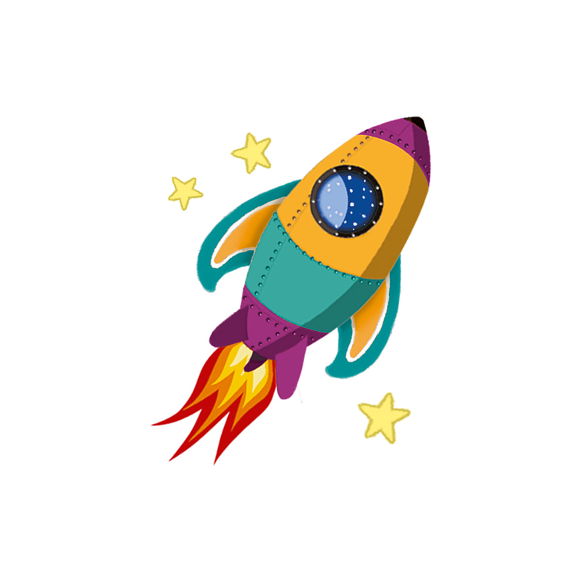 Mini-Tattoos Rakete & Planeten, 24 Stück
