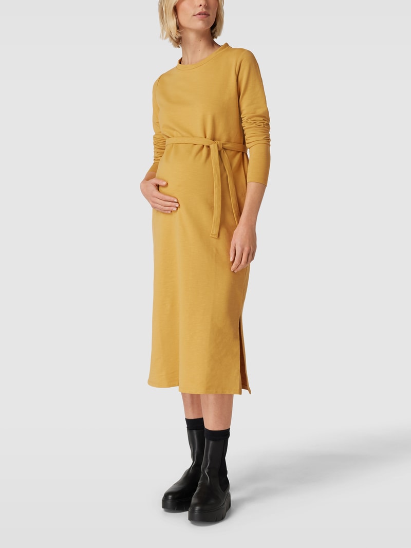 Umstands-Sweatkleid mit Seitenschlitzen Modell 'jada' in senfgelb