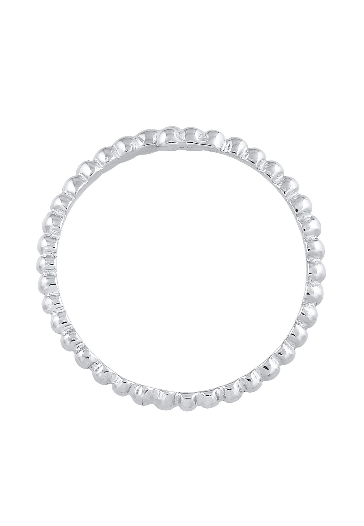 Anillo ajustable de plata de ley 925 con diseño abierto y diseño de bola de Elli para mujer.