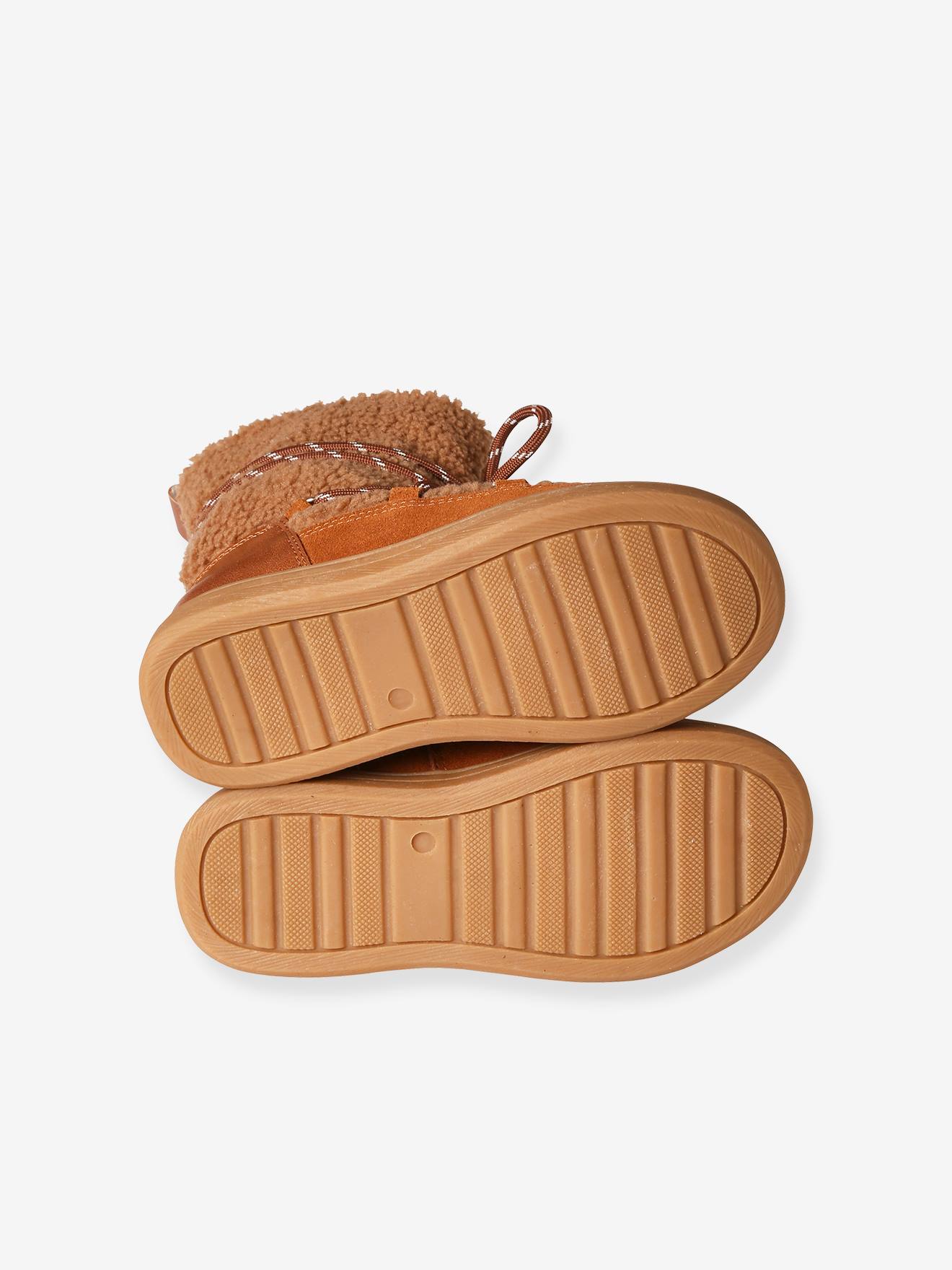 Vertbaudet Warme Mädchen High-Sneakers - braun