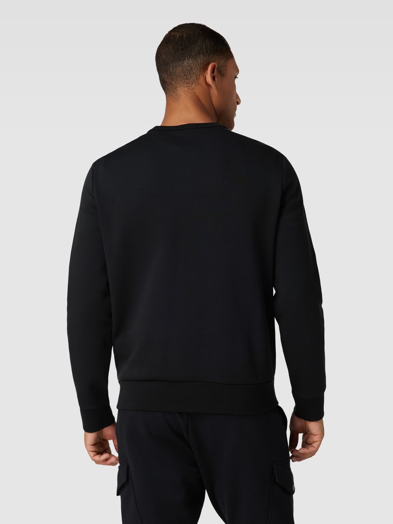 Sweatshirt mit Logo-Stitching in schwarz
