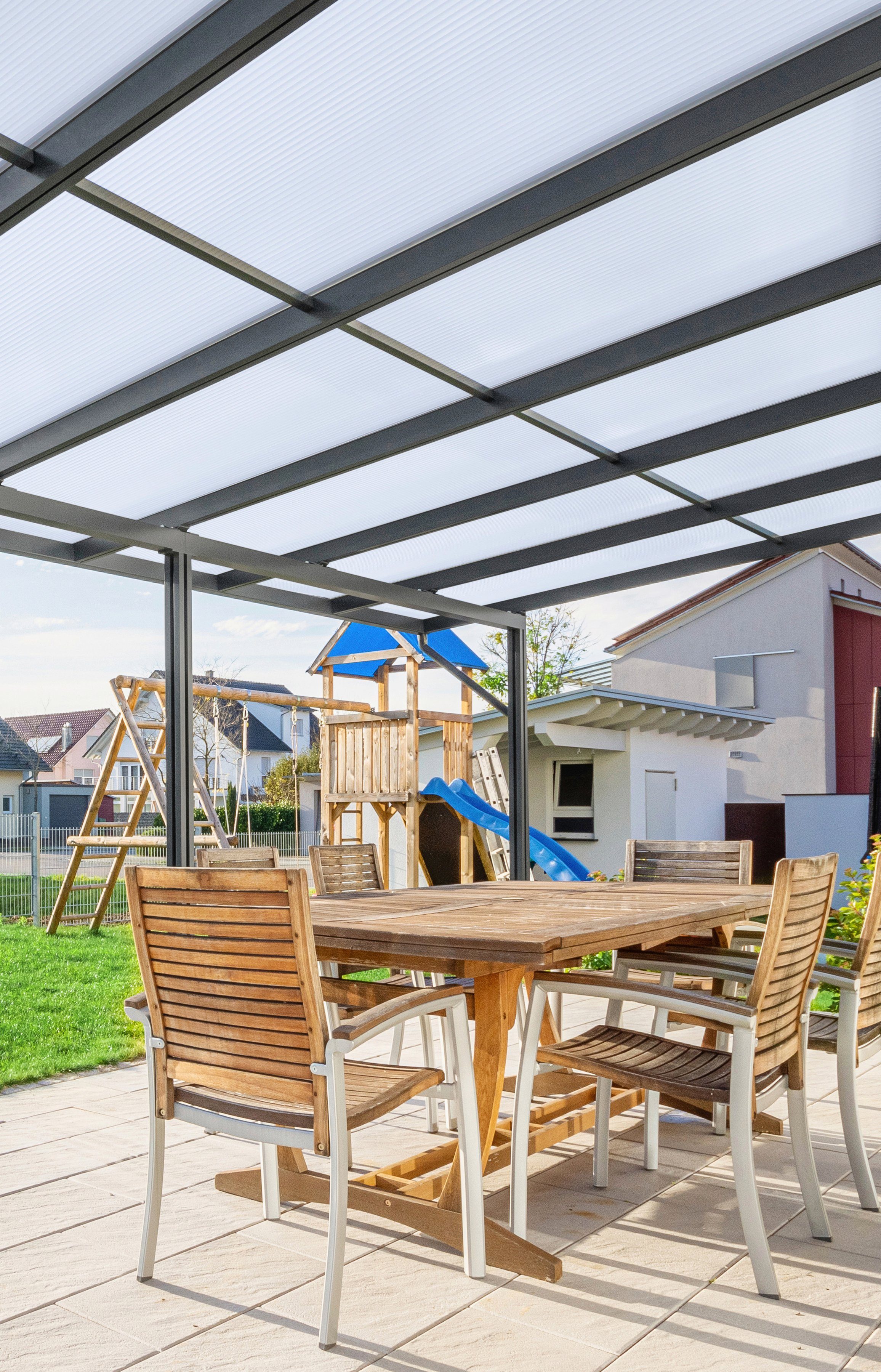 GUTTA Terrassendach Premium, BxT: 1014x406 cm, Bedachung Doppelstegplatten, BxT: 1014x406 cm, Dach Polycarbonat Opal