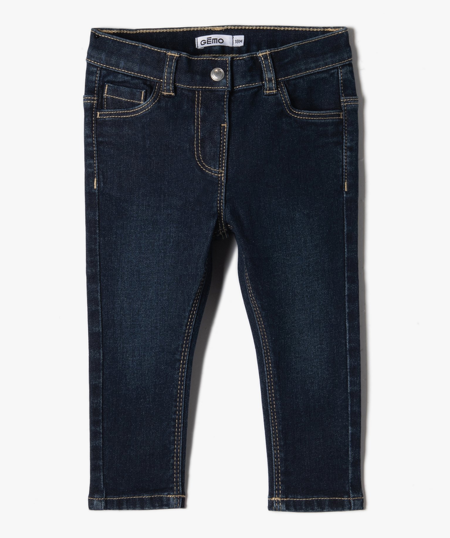 Jean bébé fille coupe slim composé de matières recyclées brut | GEMO