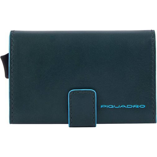 Piquadro Black Square Kreditkartenetui RFID Schutz Leder 10 cm