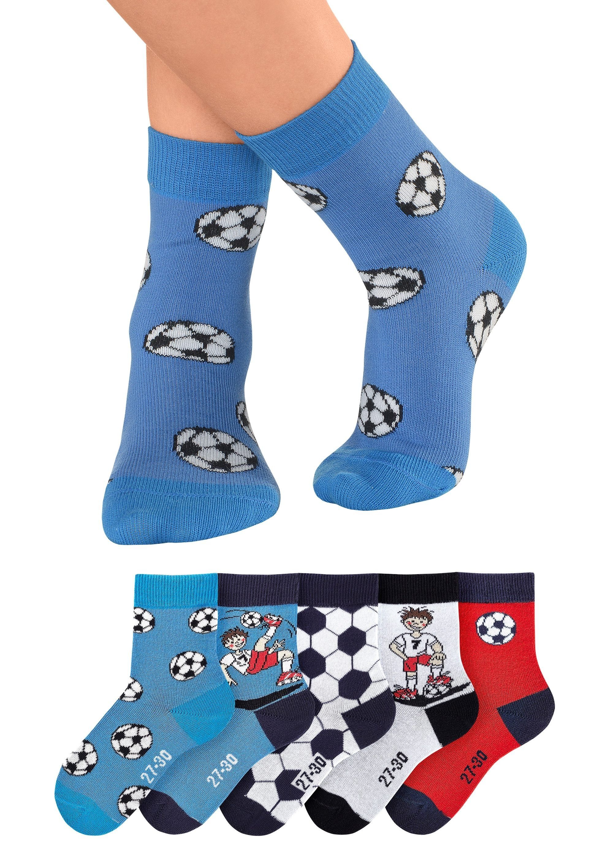 H.I.S Socken (5-Paar) mit Fußballmotiven
