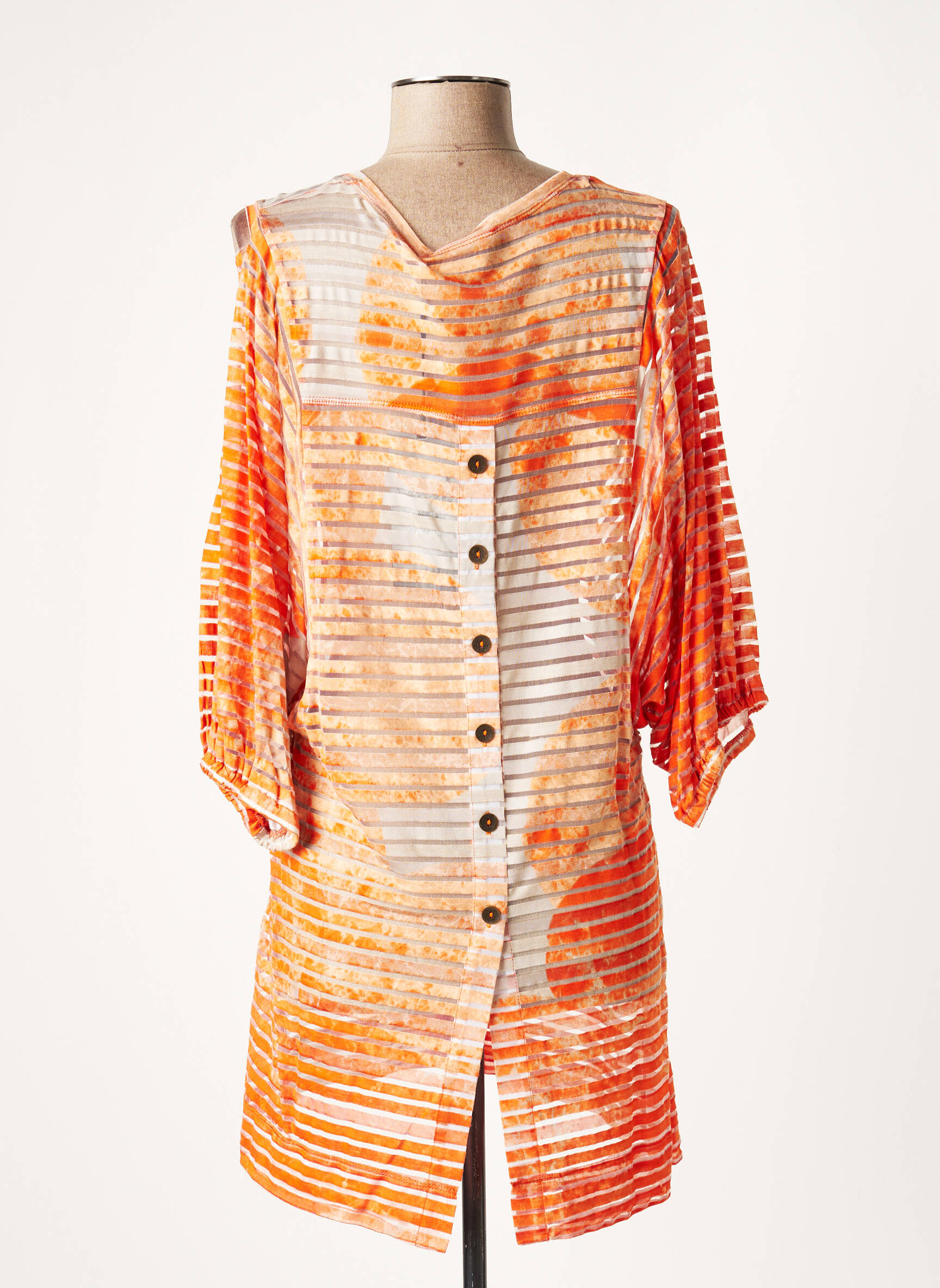 Lauren Vidal Tuniquemanchelongue Femme couleur orange