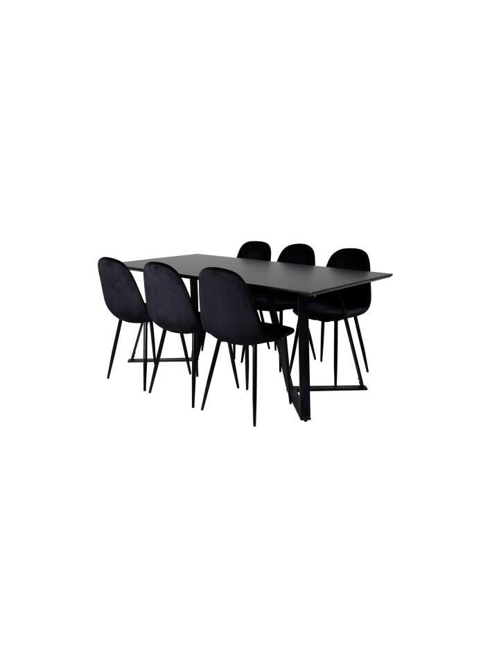 ebuy24 Essgruppe Marina 27 (7-teilig) Schwarz 90 x 180 cm günstig kaufen onesize