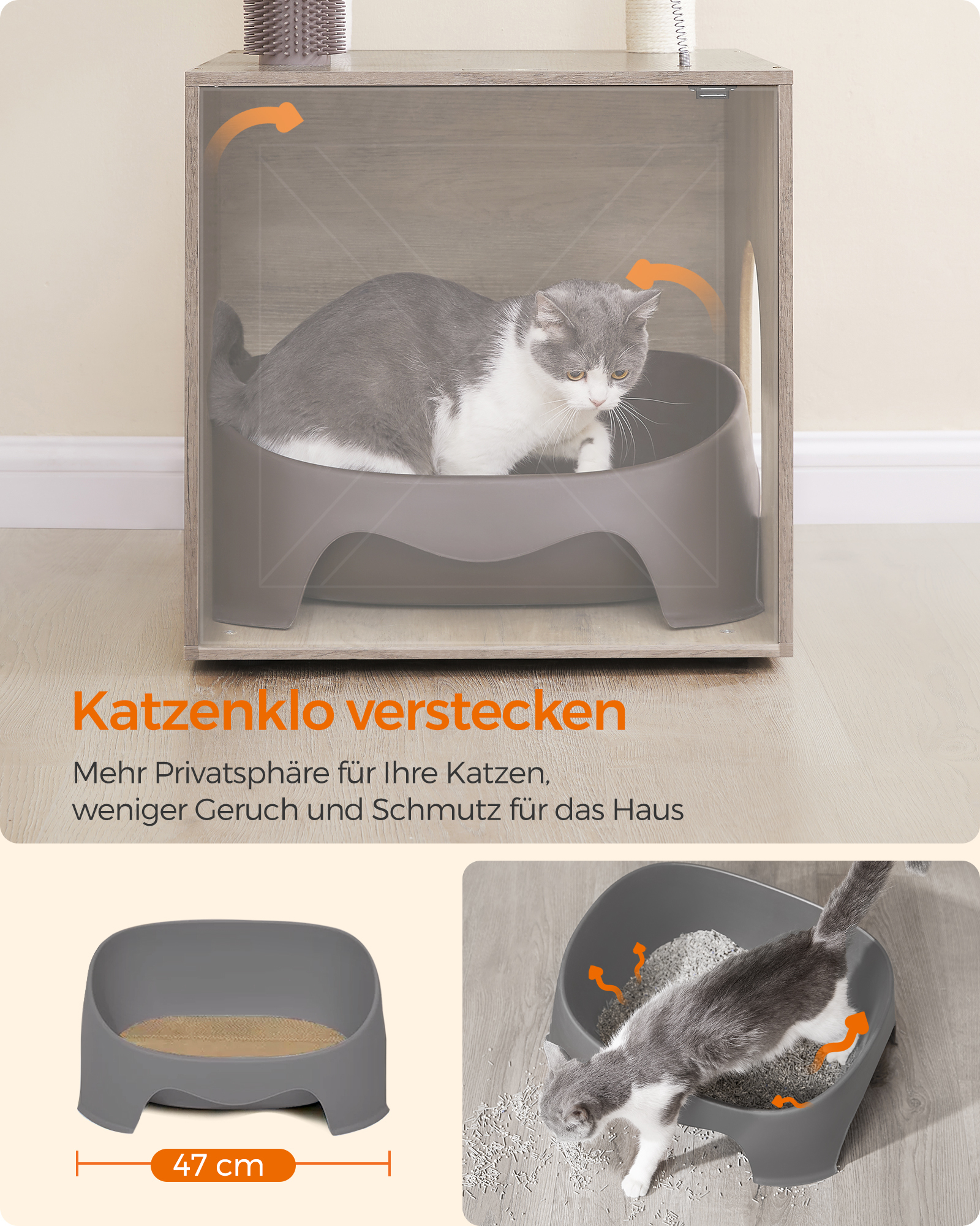 FEANDREA Kratzbäume FEANDREA Kratzbaum mit Croomer grau