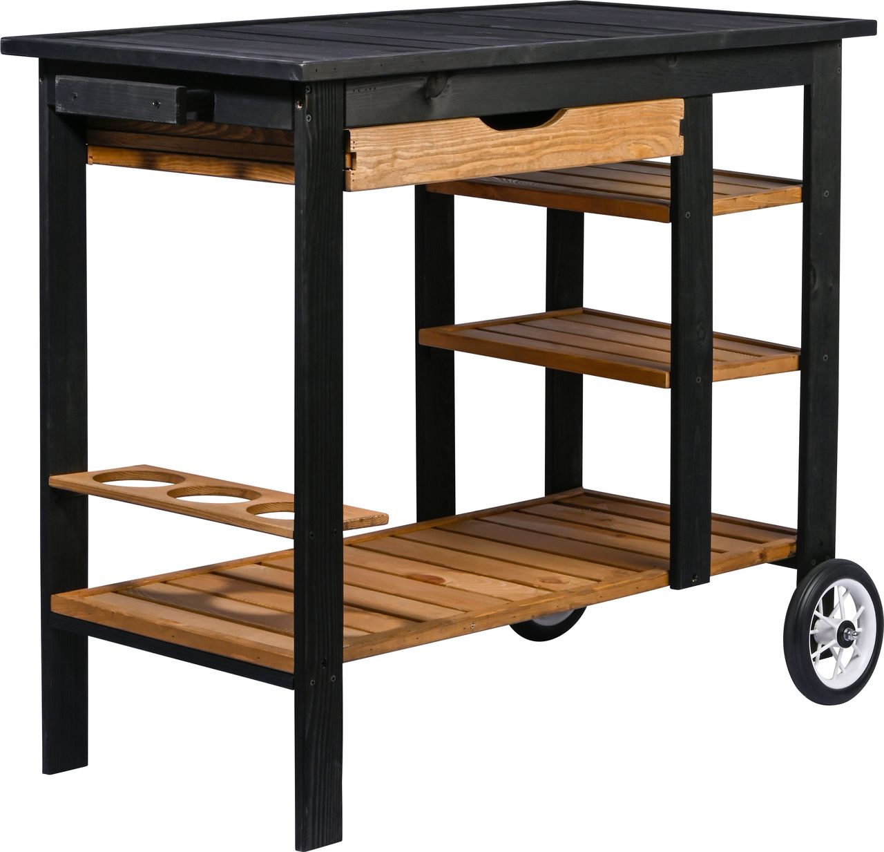dobar Garten Servierwagen Beistelltisch Serviertisch Trolley