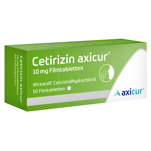 CETIRIZIN axicur 10 mg Filmtabletten  50 St  Filmtabletten