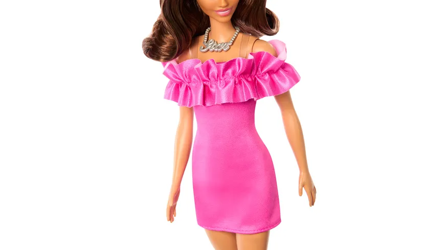 Barbie Fashionista Puppe - Pink Ruffle Sleeves Dress