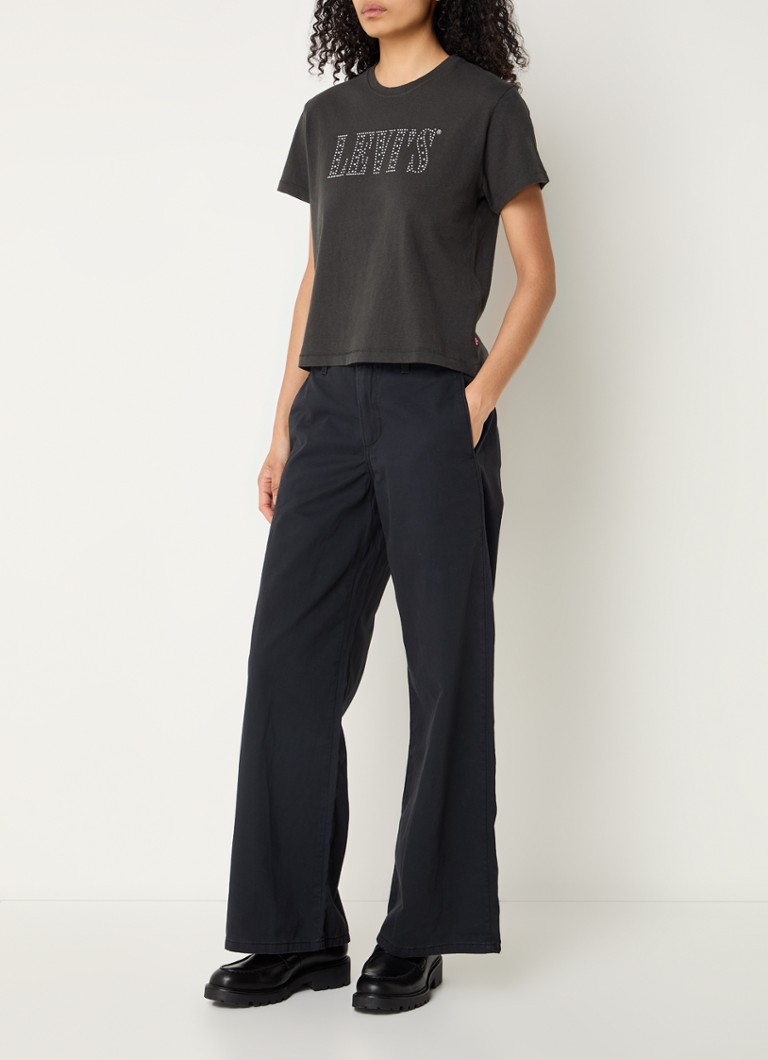 Levi's T-shirt with logo and rhinestones