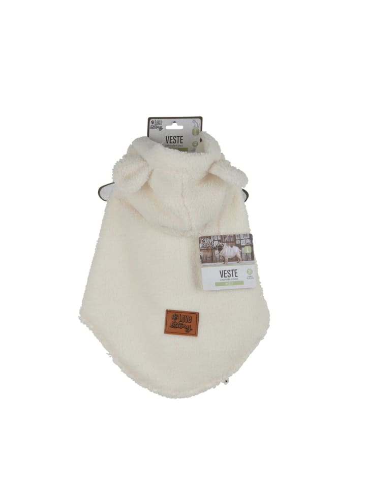 dynamic24 Hunde Teddyfleece Mantel Winterjacke Hundemantel in Creme günstig kaufen 40