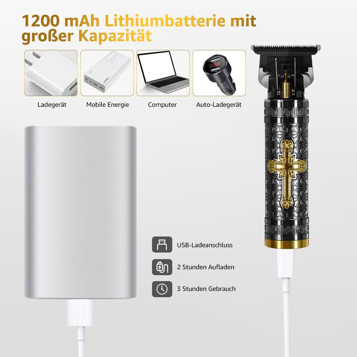 7Magic Haarschneider Profi Rasierer, Mini-Haarschneidemaschine für Männer