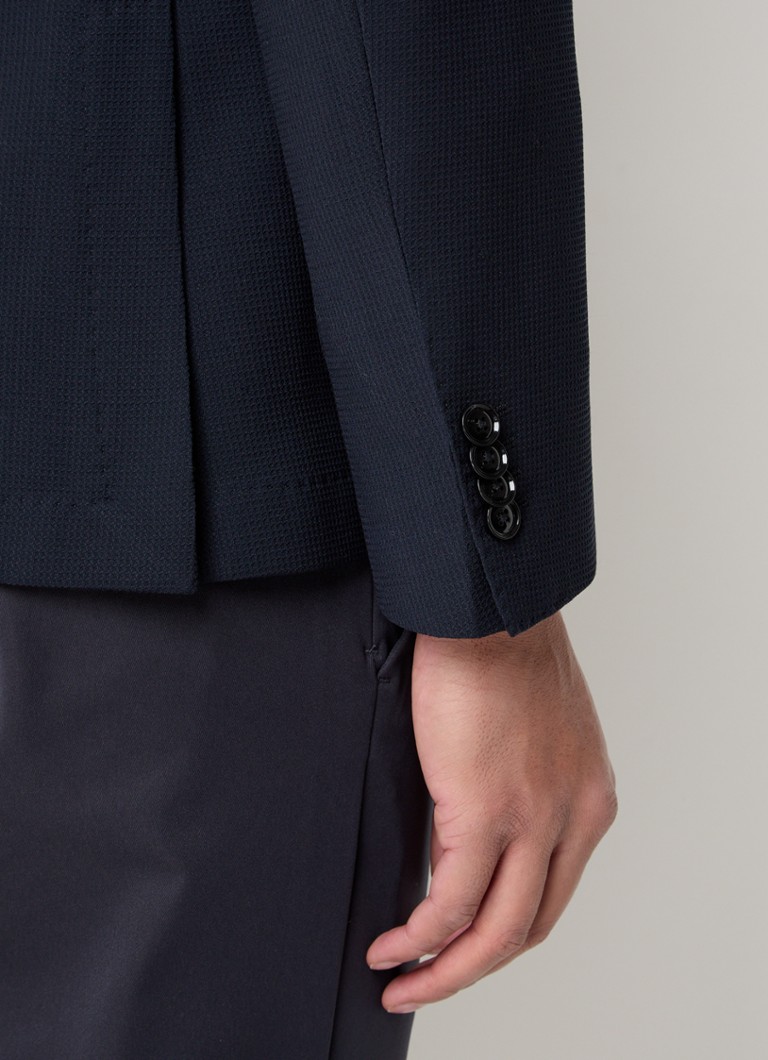 Marynarka HUGO BOSS C-Hanry-233 z mieszanej dziewiczej wełny z aplikacją z frędzli.