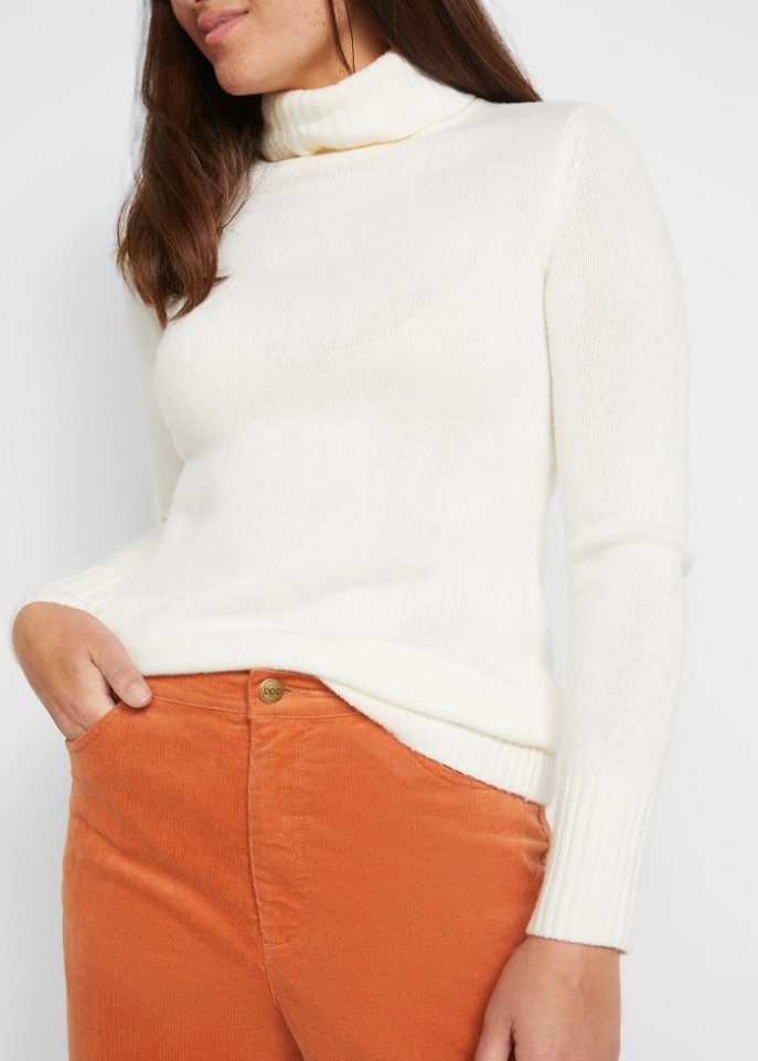 Stretch-Cord-Schlaghose mit High-Waist-Bequembund