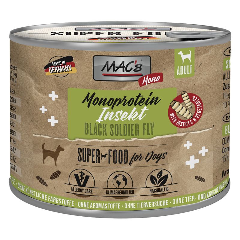 Sparpaket MAC's Monoprotein Insekten & Superfood 24 x 180 g