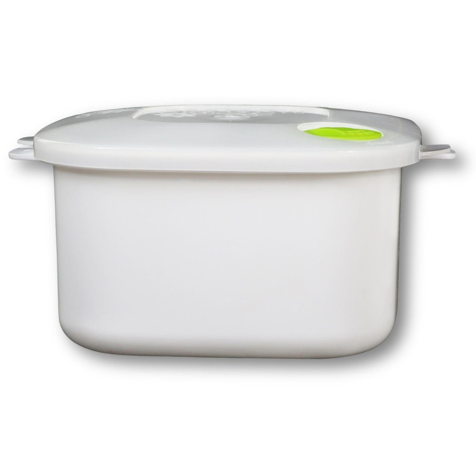 Plentyfy Mikrowellenbehälter Frischhaltedose quadratisch 2 Liter mit Motiv und Dampfventil, Kunststoff, (Kasserolle 2 L quadratisch BLUME mit Dampfventil GRÜN Mikrowellen-Geschirr, Premium), Meal Prep Boxen - Mikrowellengeschirr mit Deckel