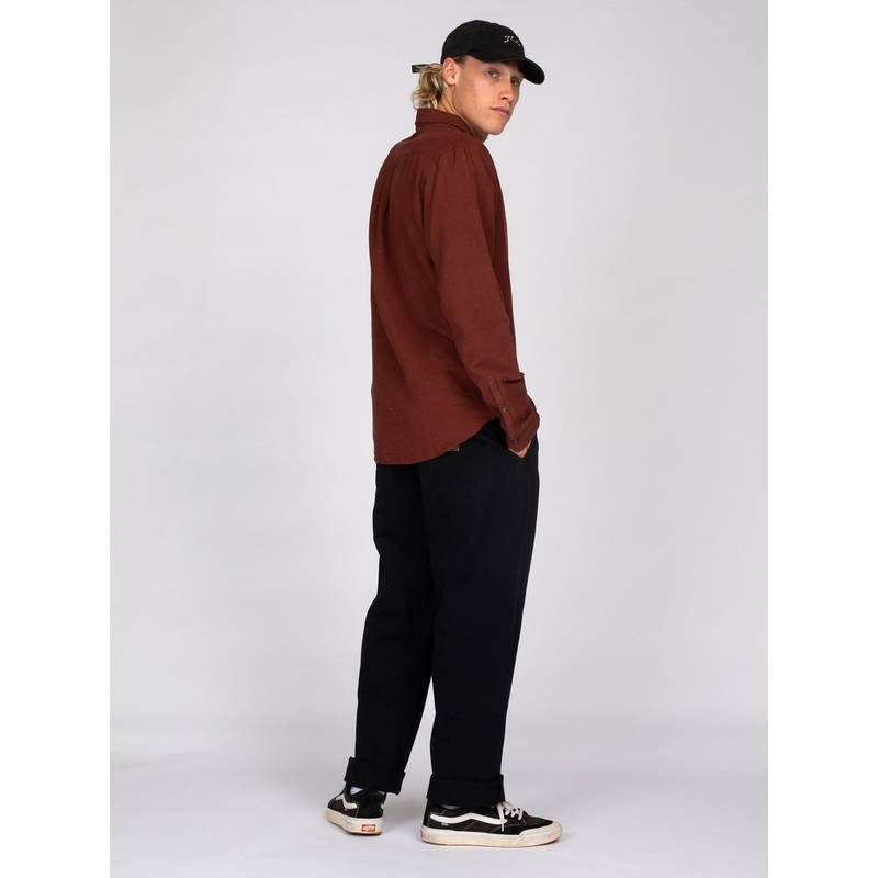 RUSTY OVERTONE LONG SLEEVE LINEN SHIRT Langarmhemd Herren