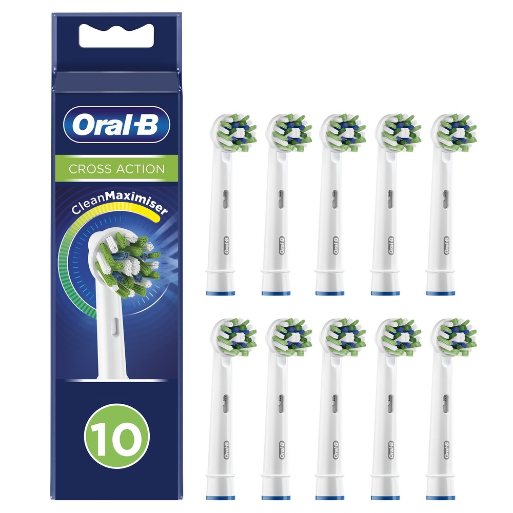 oral-b Oral-B CrossAction Brossette Avec CleanMaximiser, 10 Brossettes De Rechange