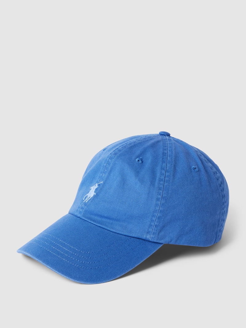 Basecap mit Logo-Stickerei und verstellbarem Riegel in blau