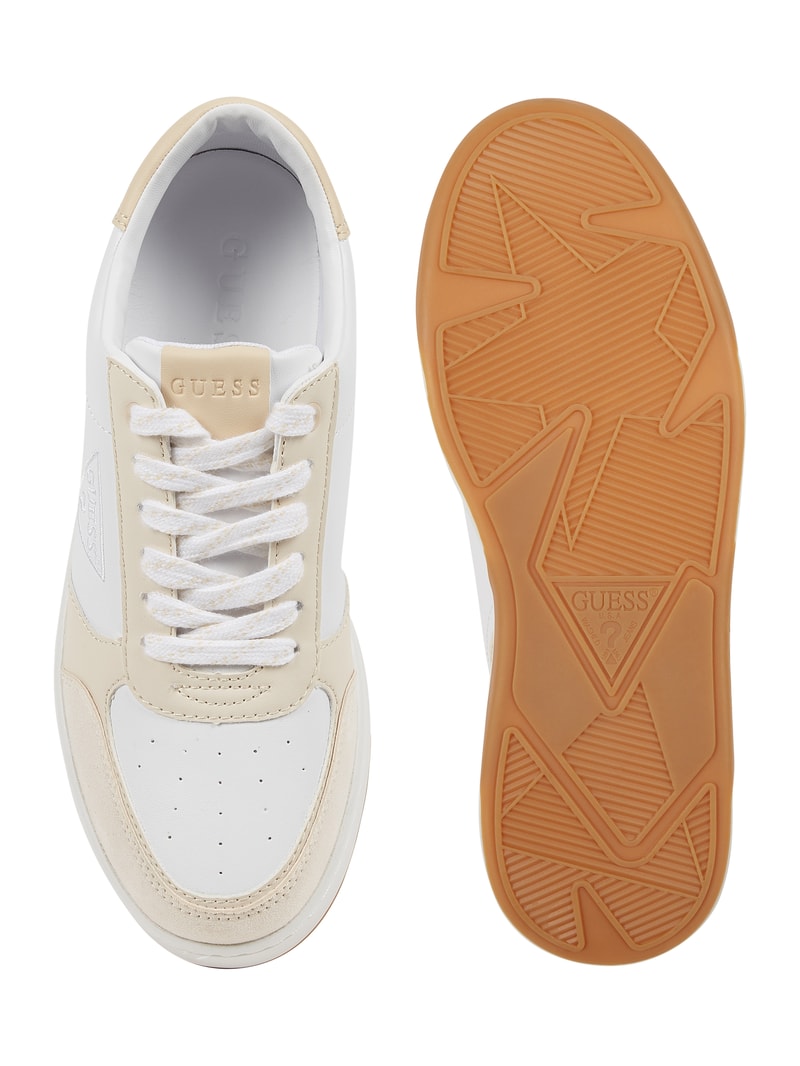 Sneaker in Leder-Optik Modell 'Miles' in offwhite