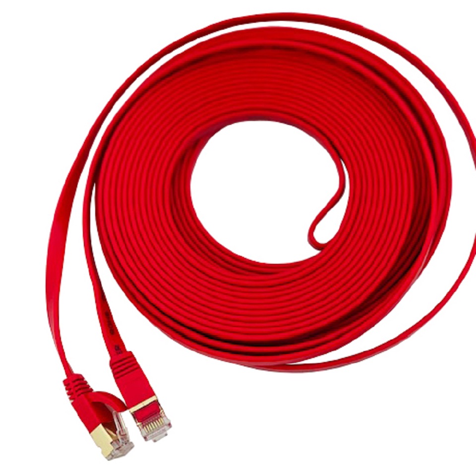 Vago-Tools CAT7 Patchkabel Netzwerkkabel rot 30m flach
