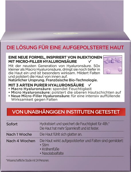 L'Oréal Paris Revitalift Filler [+Hyaluronsäure] Intensiv Aufpolsternde Anti-Age Tagescreme Gesichtscreme
