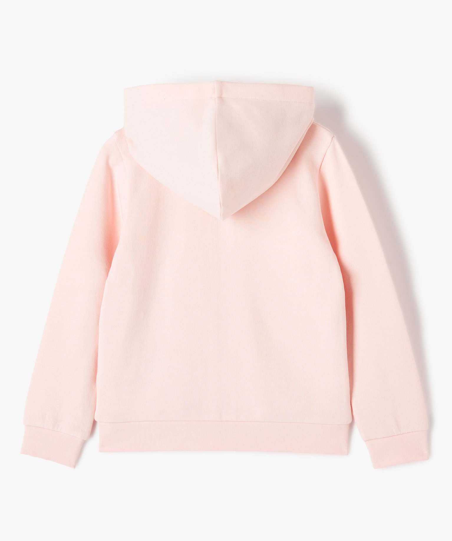 Sweat zippé à capuche intérieur molletonné fille rose | GEMO